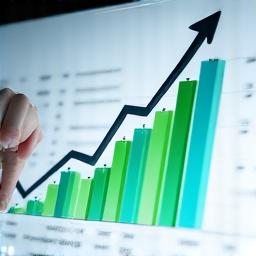 A chart showing upward growth, symbolizing measurement and success.