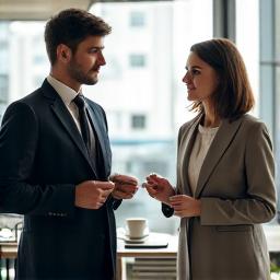 Two people in a coaching session, one guiding the other.